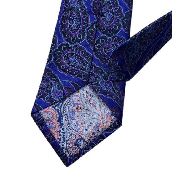 TED BAKER Blue/Purple Paisley Silk DESIGNER Tie - Picture 5 of 5